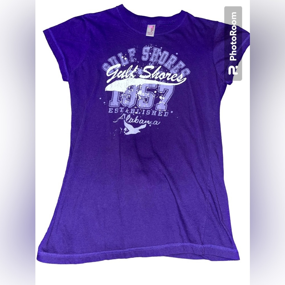 Prairie mountain Gulf Shores Alabama purple girls shirt size large